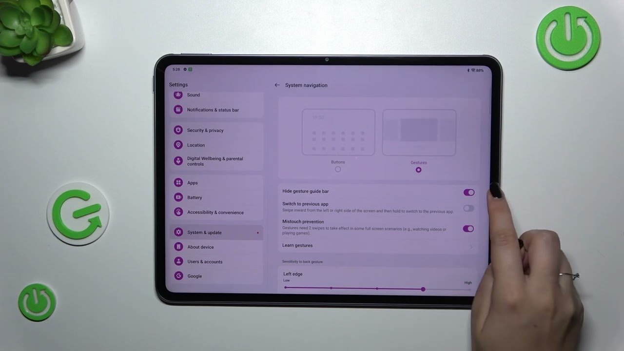 How to Set Navigation Gestures in OnePlus Pad 2 &ndash; Remove Navigation Buttons