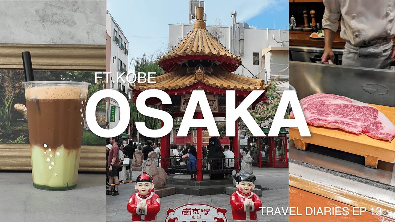 JAPAN VLOG | aesthetic cafes, osaka castle & day trip to kobe for wagyu and chinatown