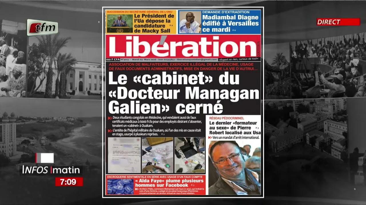Yenekay yi ak Cheikh DIOP - Infos matin du 03 Mars 2026