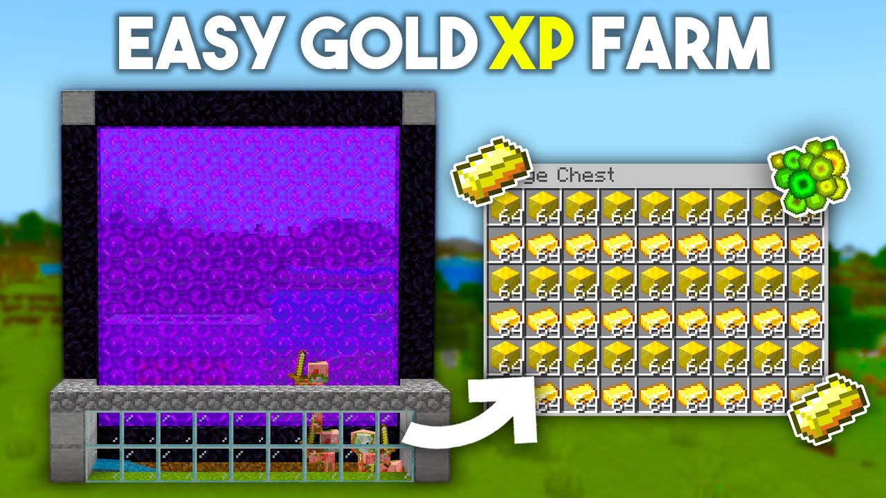 Minecraft Gold XP Farm 1.20 Tutorial in Bedrock!