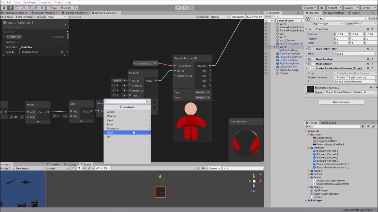 MORE Unity ShaderGraph Billboard Shaders! Better explanations! VR! 2.5D!