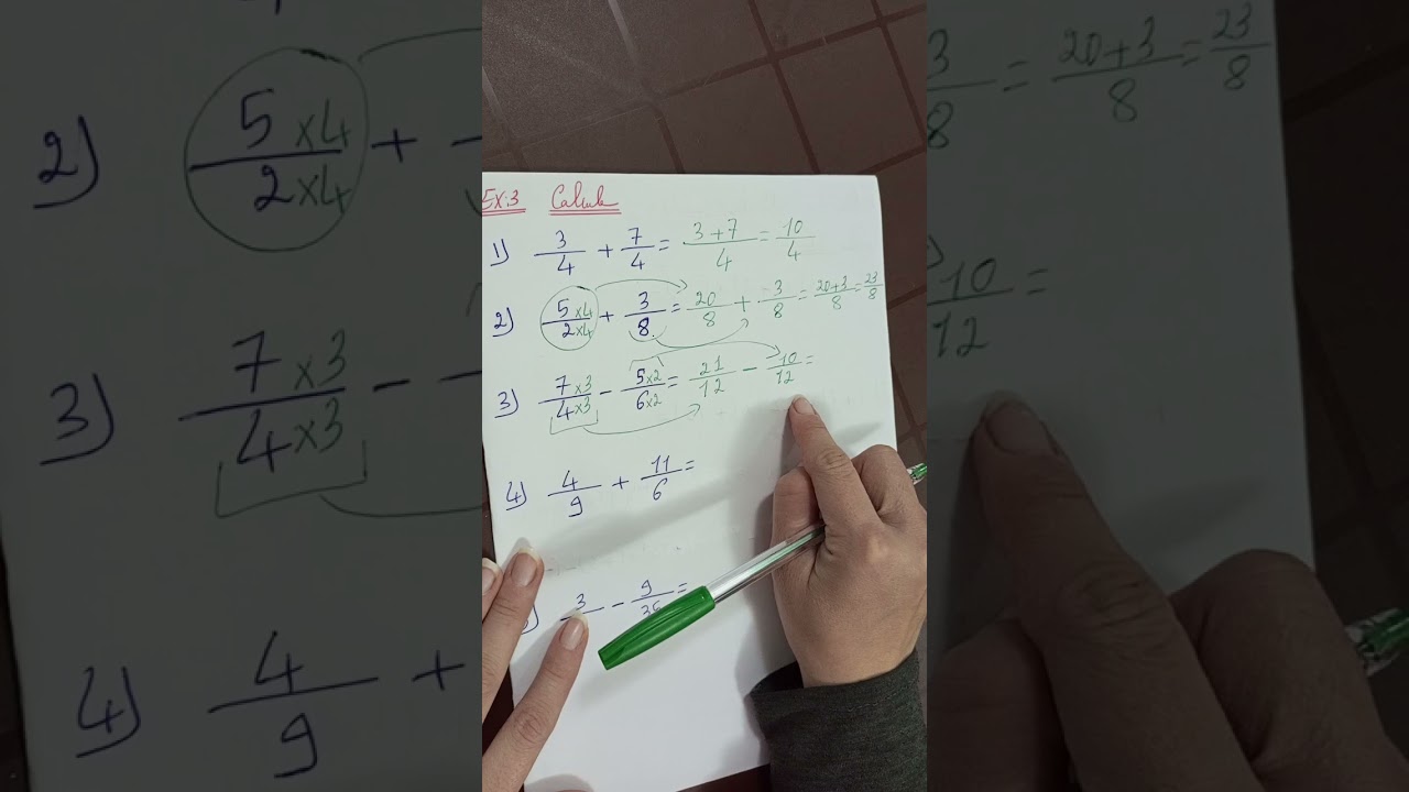 EB5 & EB6✍️✍️✍️Fraction(addition et soustraction des deux fractions)👩‍🏫👩‍🏫👩‍🏫👩‍🏫