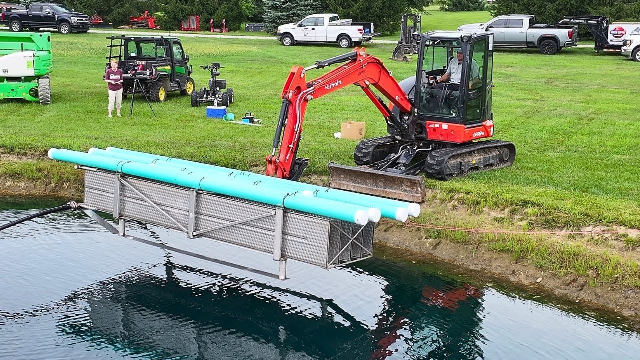 DROPPING a Giant Heat Exchanger in Our Pond for Free Heat!
