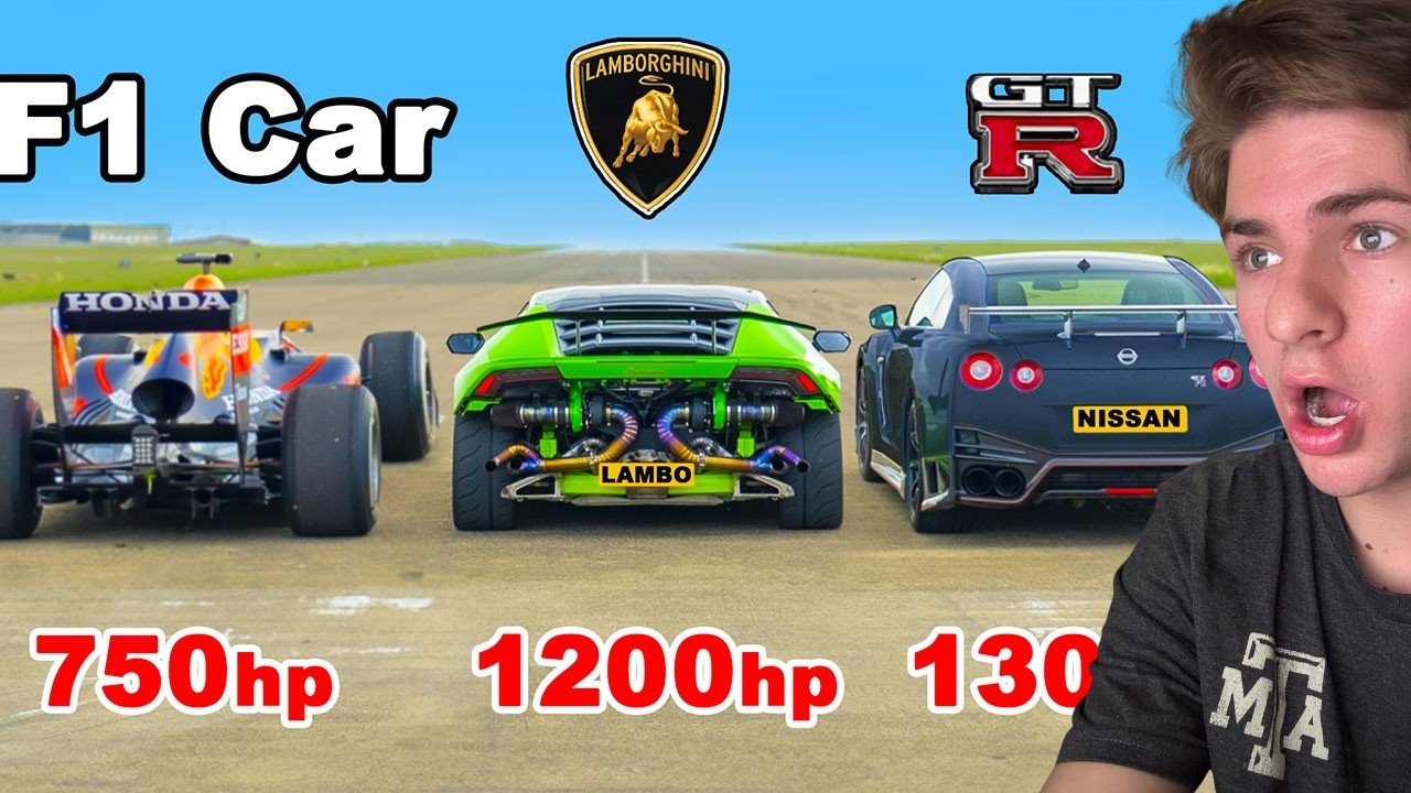 I Reacted To F1 Car VS 1200hp Lamborghini VS 1300hp GT-R NISMO: DRAG RACE!
