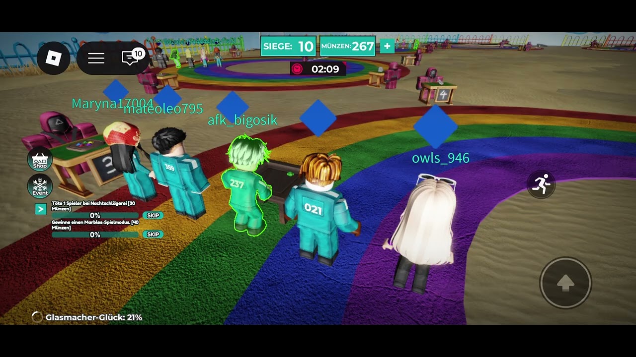 Ich spiele squit game bis ich Elemenirt werde