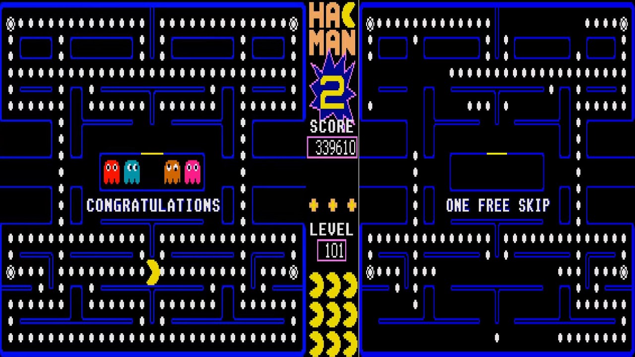 ATARI ST END OF HACMAN II 2 CONGRATULATIONS LEVEL 101 HACMAN II HAC MAN 2 PACMAN PAC MAN HACK CLONE