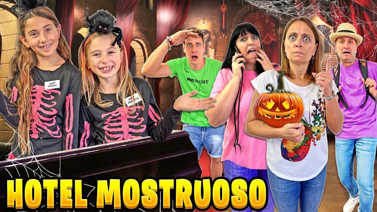 GIORGIA E GIADA HANNO APERTO UN HOTEL DI HALLOWEEN CON PAPÀ SALVO E I NOSTRI AMICI NADIA E MIKE!