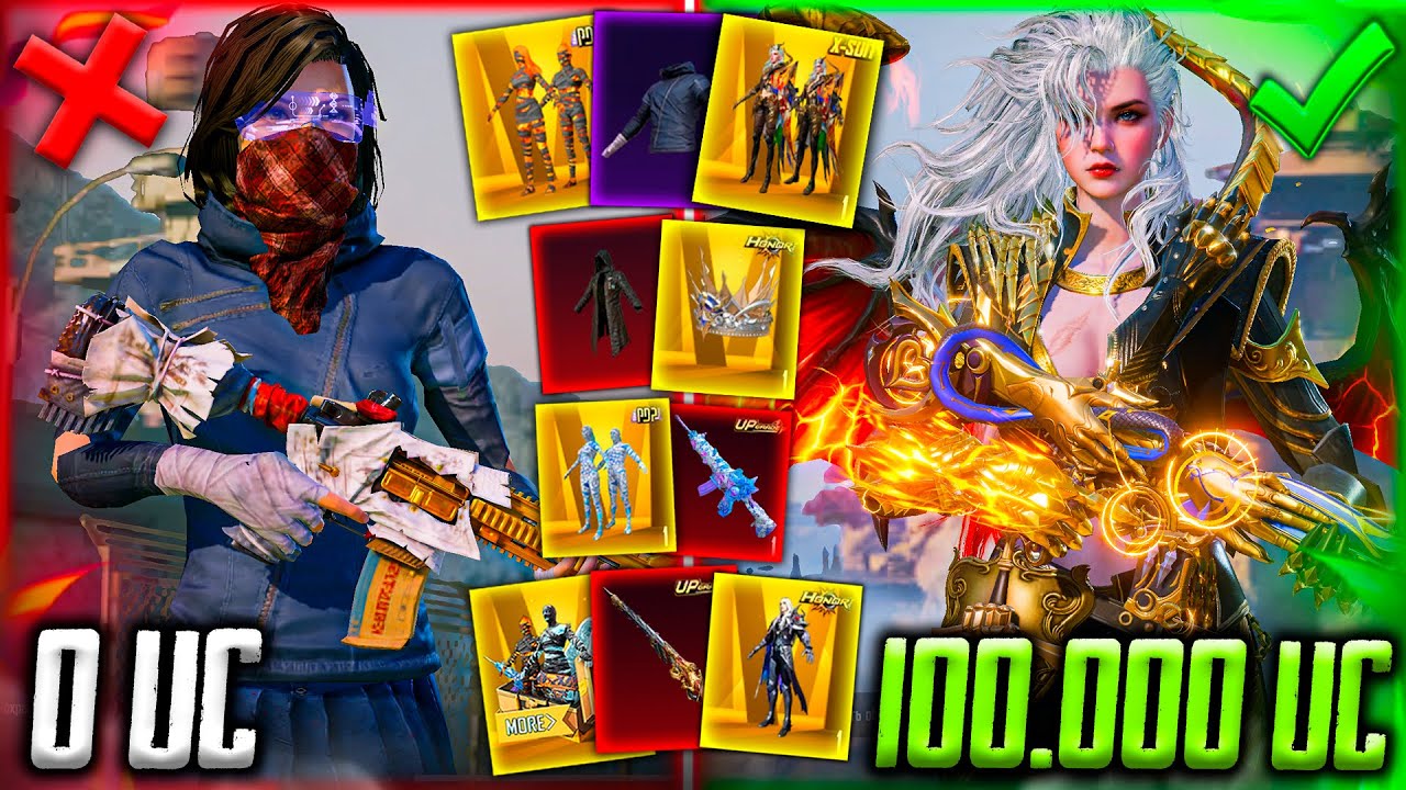 ЧТО КУПИТ ДЕВУШКА на 100.000 UC В PUBG MOBILE | УДАЧНАЯ ПРОКАЧКА АККАУНТА на 100000 UC В ПУБГ МОБАЙЛ