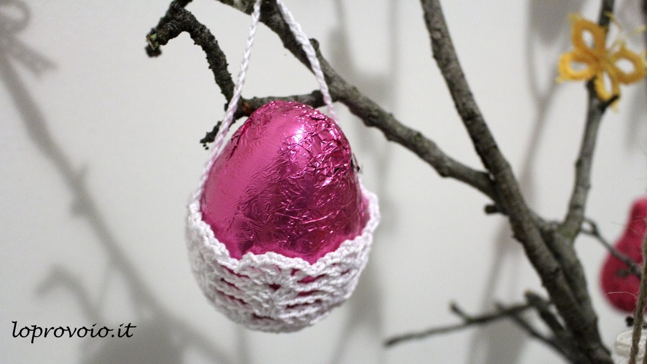 SPECIALE PASQUA!!! Cestino porta uovo all'uncinetto