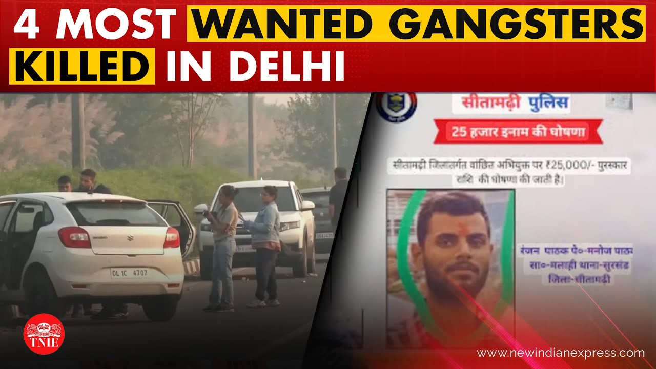 Delhi police encounters 4 wanted gangsters from the Sigma gang