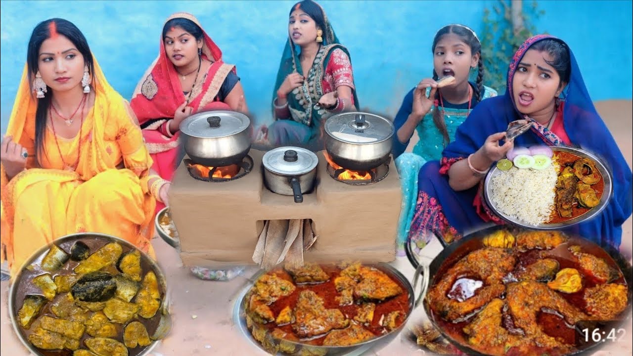 मुर्गा-मछली के शौकीन मां बेटी/देखिए अपने से चटक मछली भात बनाकर कैसे खा रही हैं,Khushboo Comedy Video