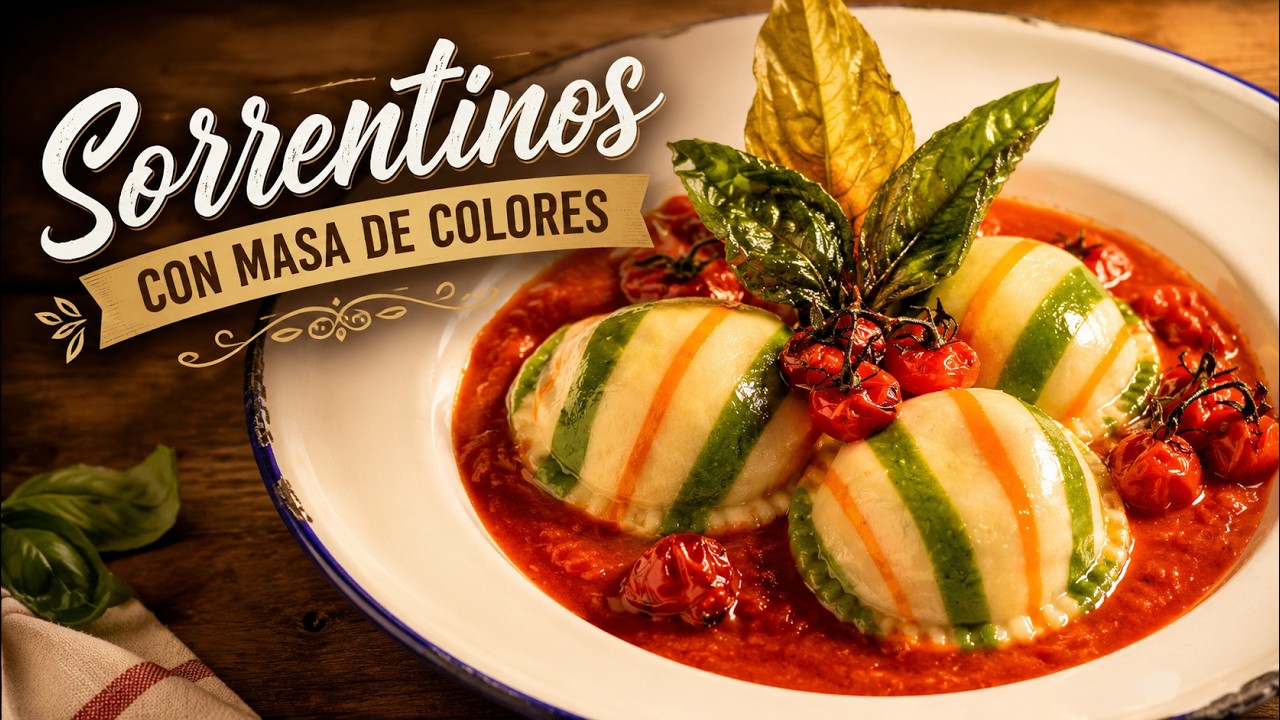 Sorrentinos de Tomate y Muzzarella con Masa Rayada / Pastas Artesanales