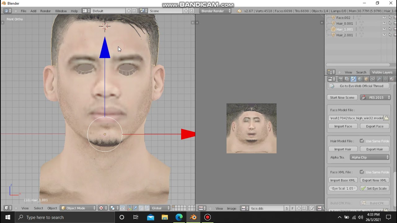 Face Hair Modifier | Pes2021 Ps3 | Blender 2.67