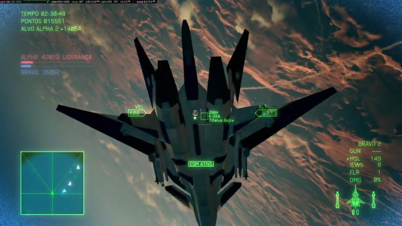 Ace Combat 7 - 2x F-22 Raptor (QAAM) VS. 2x XFA-27 (MSTM & IEWS)
