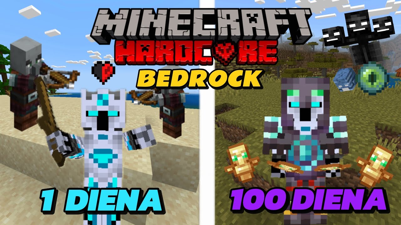 IŠGYVENAU 100 DIENŲ MINECRAFT HARDCORE BEDROCK
