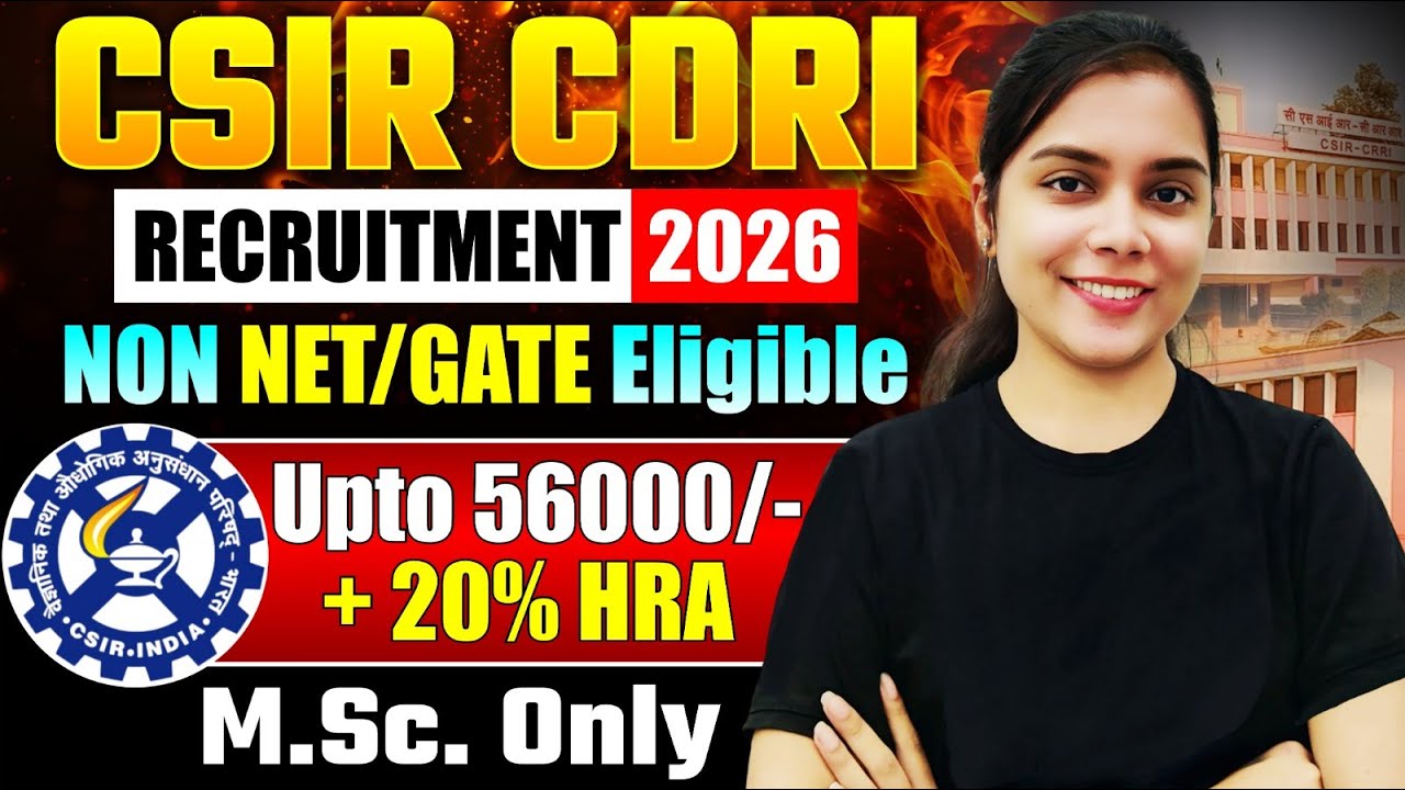 CSIR-CDRI Recruitment for M.Sc | No NET / GATE Required