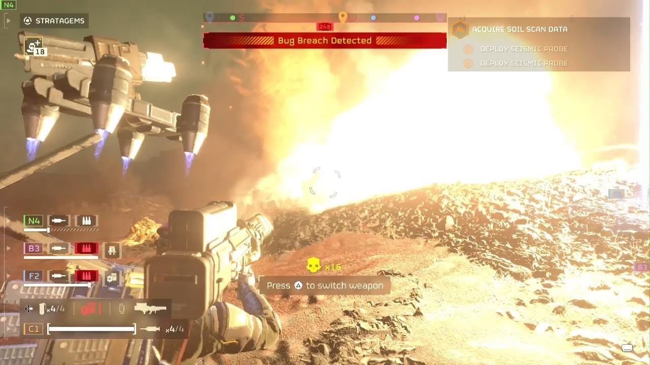 Helldivers 2 - Breaking a few Charger ankles