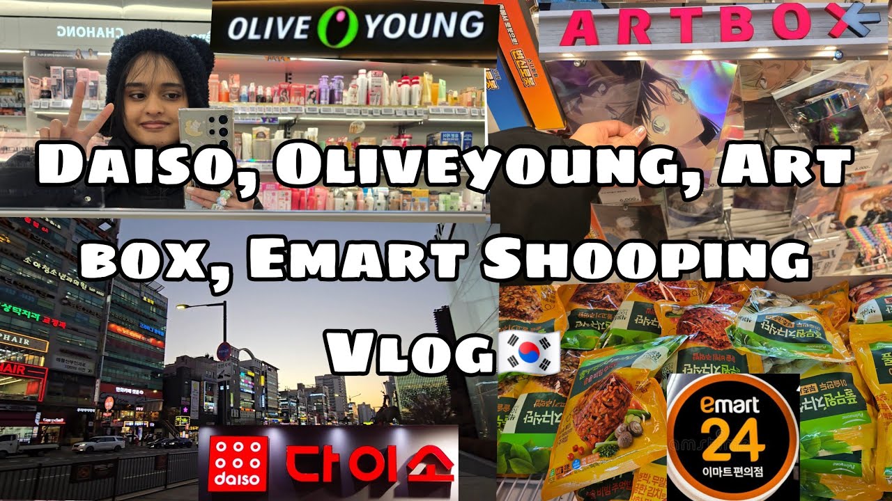 Part-2🥳Daiso🛍 Art box🤩 Emart🥬Shooping Vlog🤩 #vlog #korea #shoopingvlog #explore #fyp#indian#students