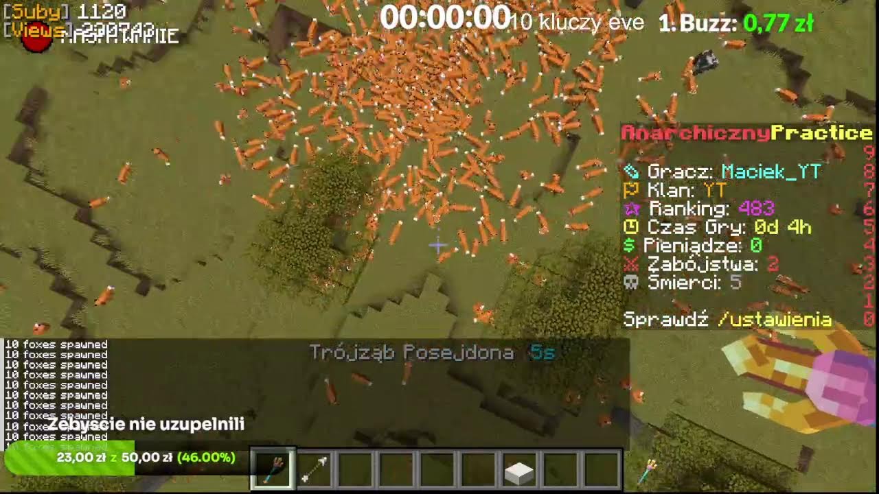 POWROT MOJEJ ANAPRAC! z okazji tego LIVE PRZEDLUZANY 1ZL = 2 MIN AnarchiaPracticec.aternos.me 1.20.1