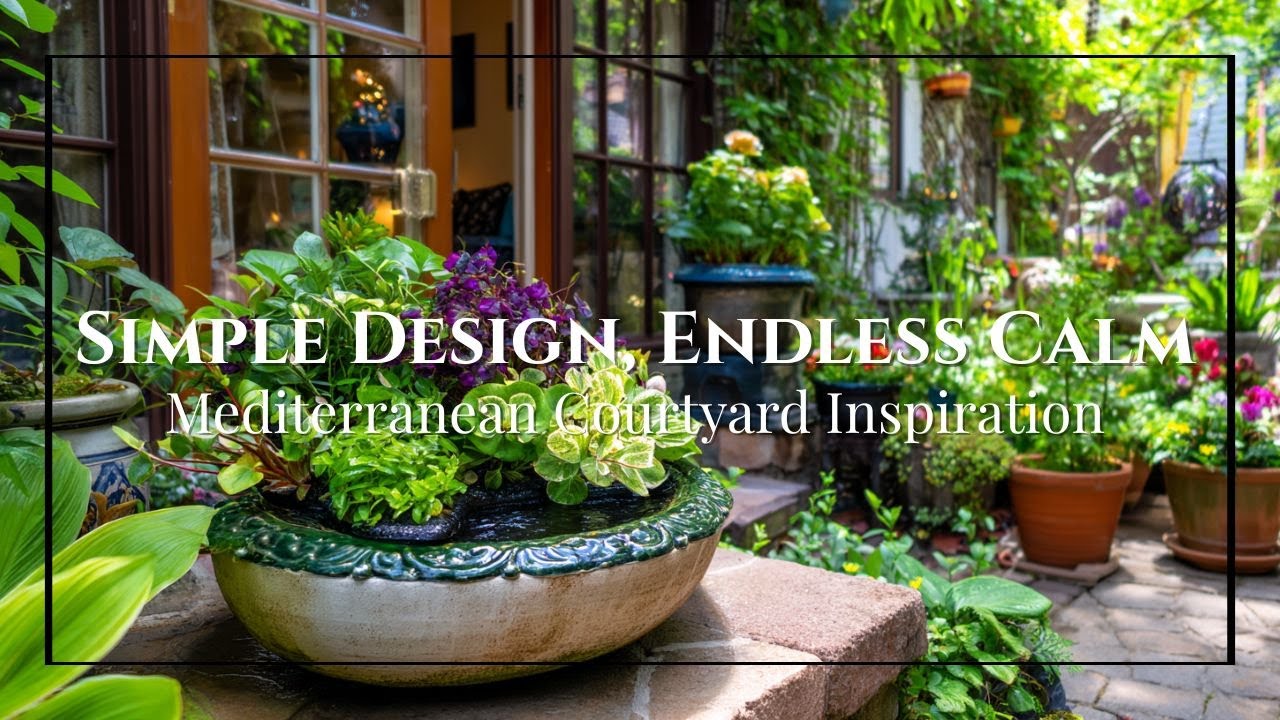Mediterranean Courtyard Garden   Stone Paths, Olive Trees & Relaxing Outdoor Charm