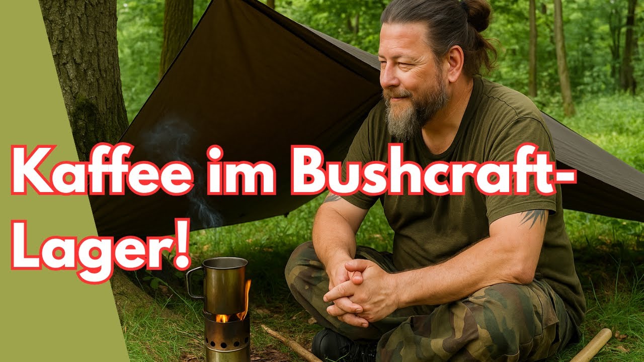 Survival-Moment im Wald - Tarp, Hobo-Kocher und Kaffeeritual