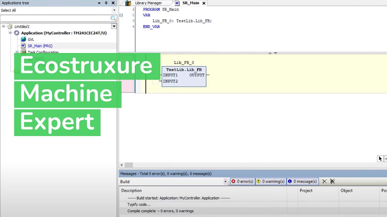 How to Create a Library File and Use It in a New Machine Expert Project | Ecostruxure Machine Expert