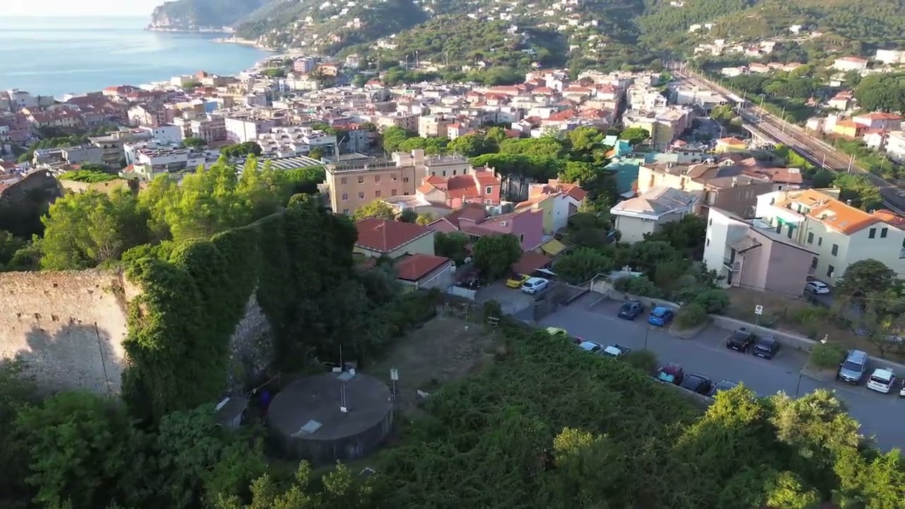 Aerial Drone Tour of the Ruins of Castello di Spotorno
