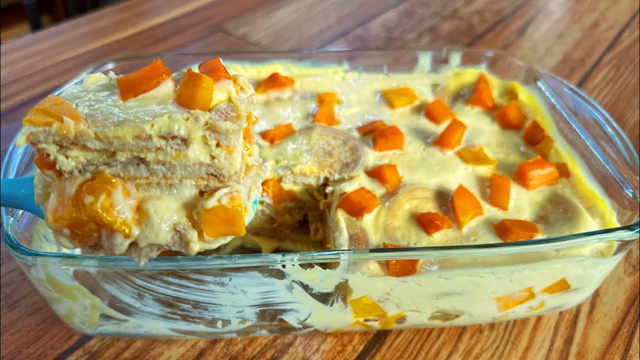 CARLOTA DE MANGO 🥭 postre fácil, rápido y delicioso con mango