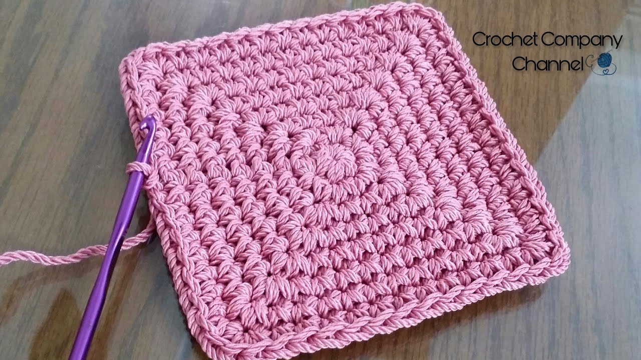 كروشيه شكل مربع / قاعده مربعه بغرزه الحشو(دروس تعليم الكروشيه) _ How To Crochet Soled Square