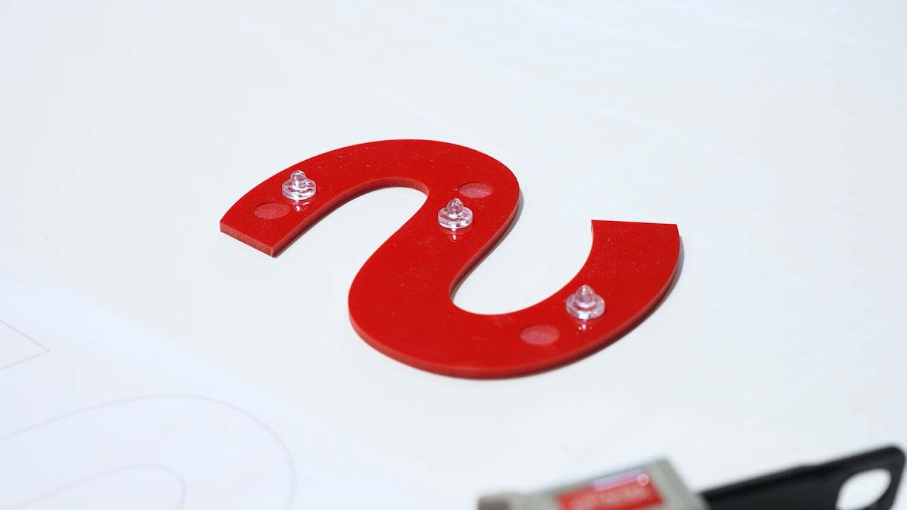 How to install flat cut sign letters with locators