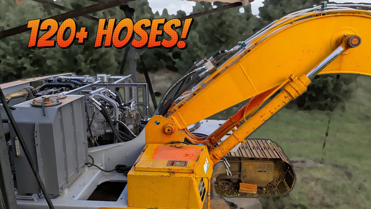 Finishing the hydraulic hoses and hard lines - Hitachi EX120-2 excavator rebuild