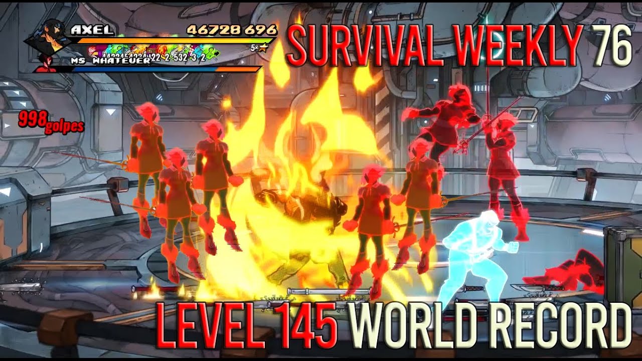 Streets Of Rage 4 - Axel SOR4 Survival Weekly 76 World Record (Level 145)