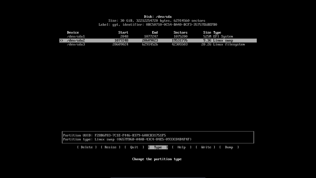 Arch Linux : 9 partition the disk for UEFI