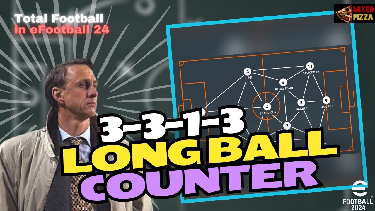 eFootball™2024 | 3-3-1-3 Long-Ball Counter (Total Football) formation & tactic + sub tactic
