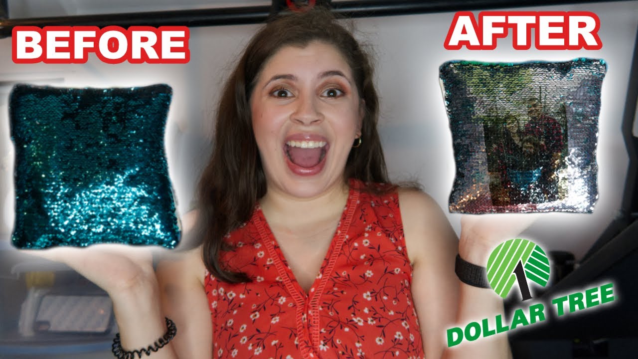 How to sublimate dollar tree sequin pillow, sublimation on a budget