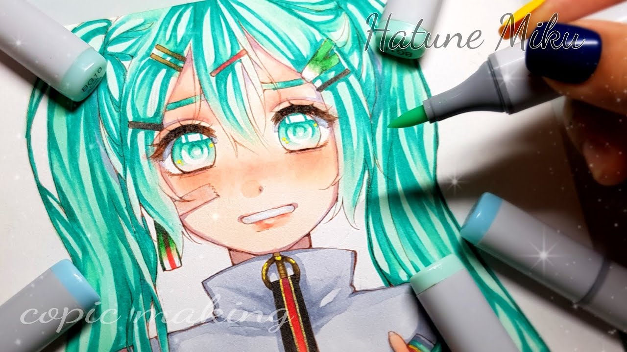 【初音ミク】コピックで描いてみた【メイキング】