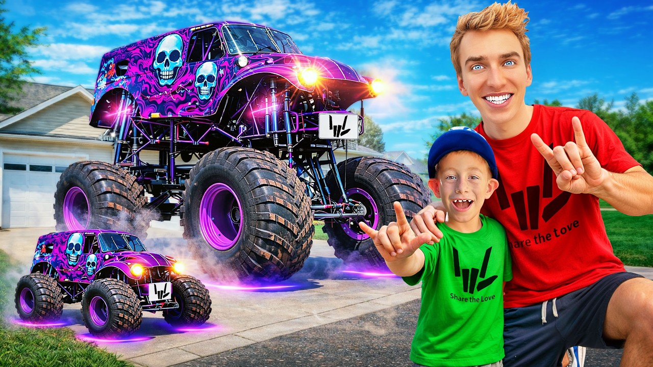 I Surprised Superfan with Mini Twin Monster Truck!