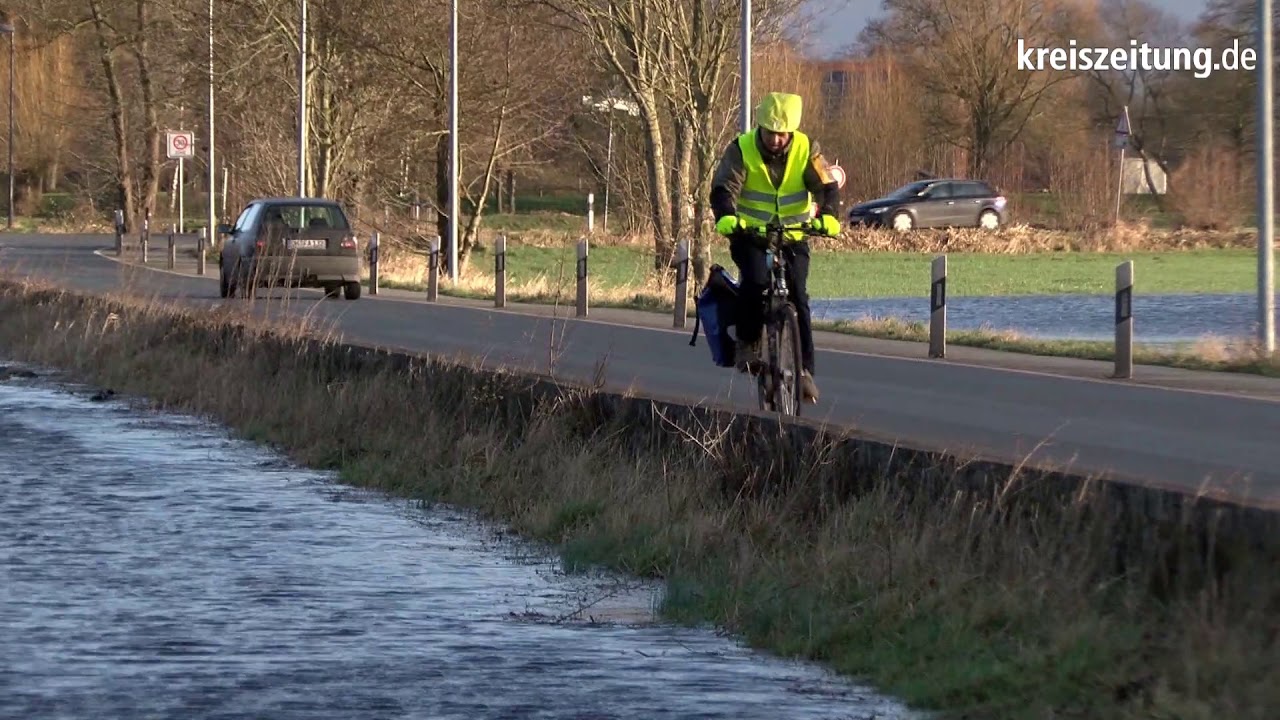 Hochwasser in Bremen-Borgfeld an der W&uuml;mme