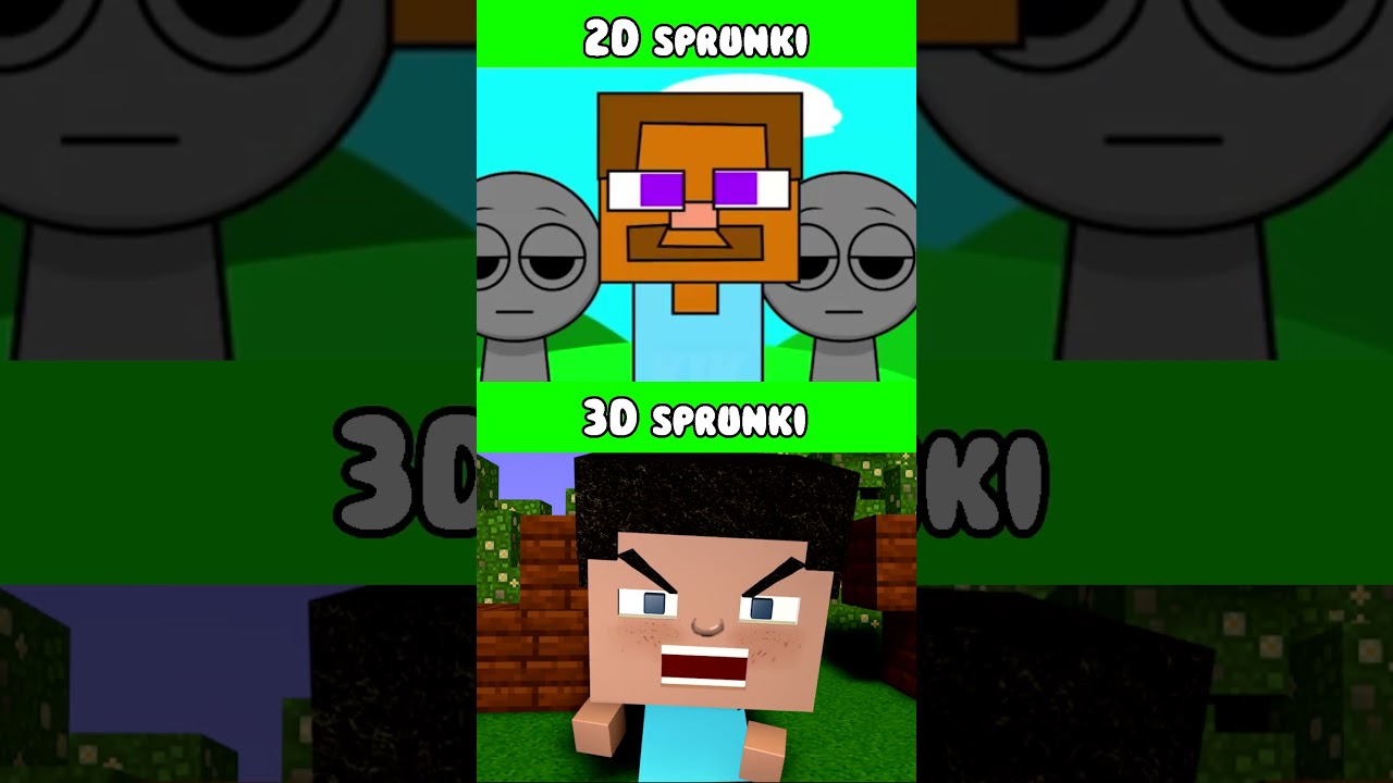 Incredibox Sprunki 2D vs 3D Steve *MIX VERSION* #sprunki #minecraft