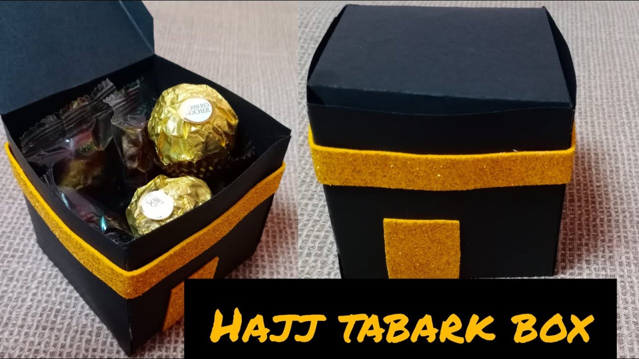DIY hajj tabarak box for kids| kabbah favour box ideas for kids