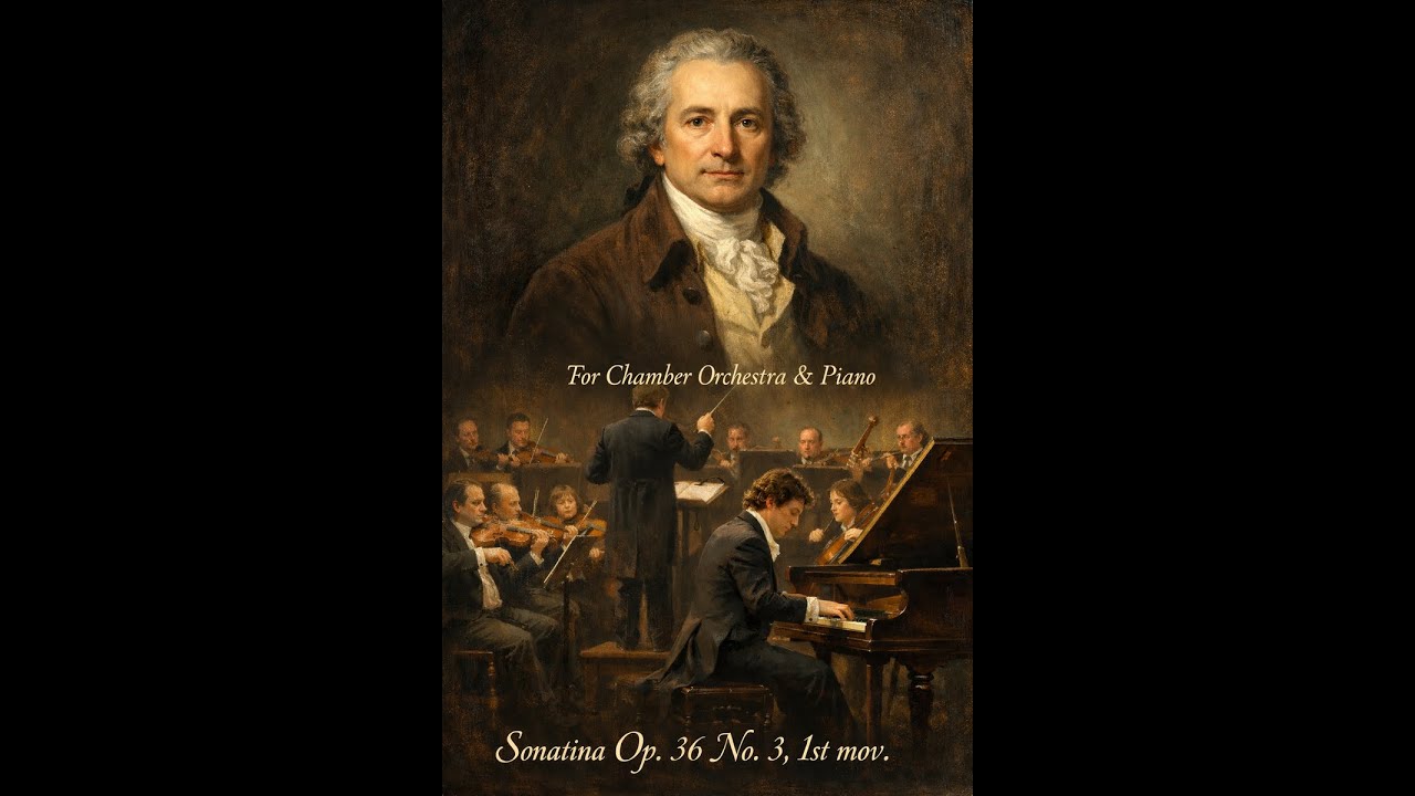 Muzio Clementi Op. 36 No. 3, 1st Movement for Chamber Orchestra & Solo Piano (Score Video)