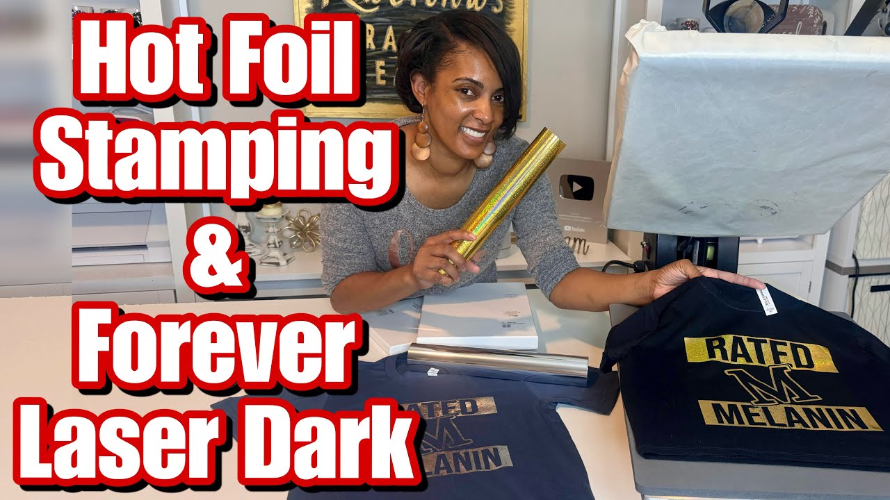 Foil Stamping with Forever Laser Dark Pro for White Toner Images | On 100% Cotton Dark Shirts!