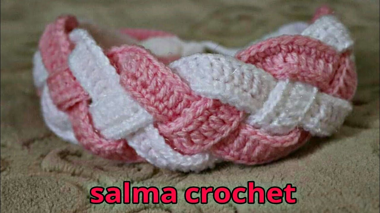 كروشيه توكة سورتيت ربطة شعر بوند  للبنات على شكل ضفيرة  خطوة بخطوة crochet  Headband