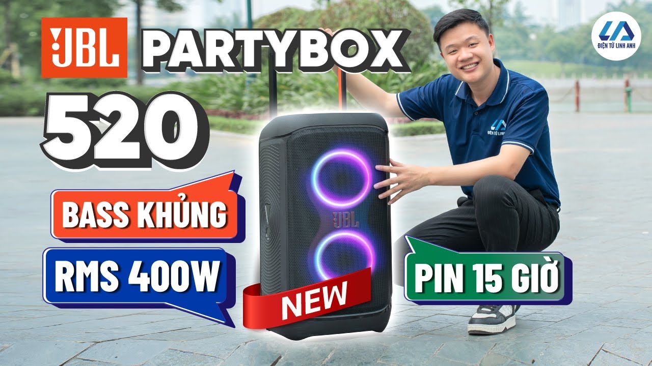 Mở hộp loa kéo siêu khủng JBL Partybox 520 hoàn toàn mới | Đánh giá chi tiết & Bass test