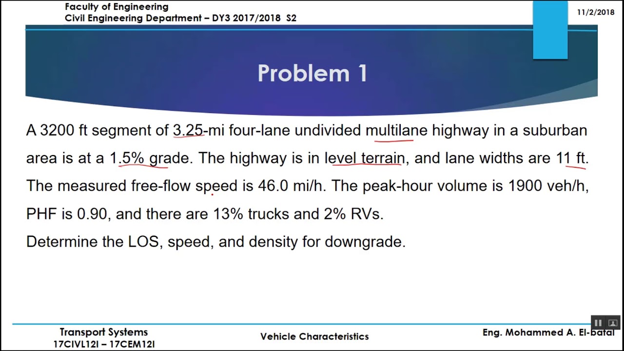 Capacity and Level of Services (Multi-Lane Highway) | Tutorial 08