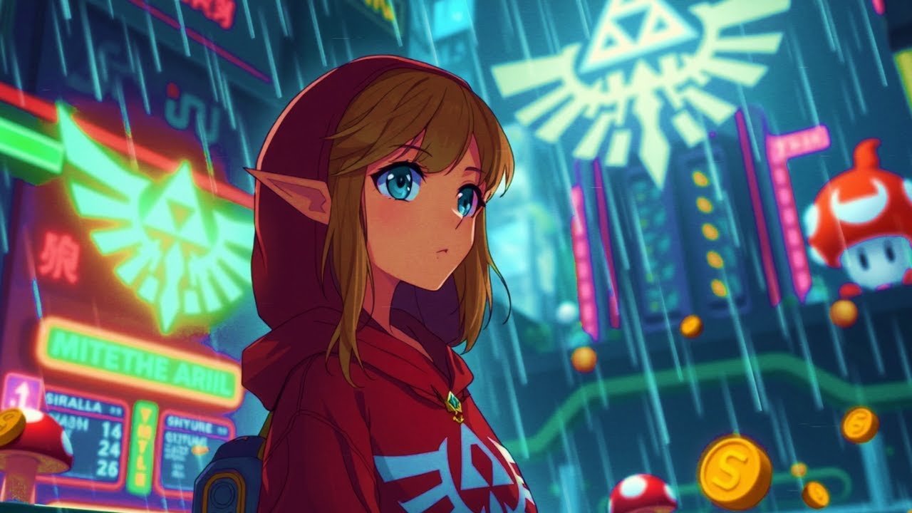 Mario & Zelda Lofi - Cyberpunk Futuristic Chill Beats for Study & Relax