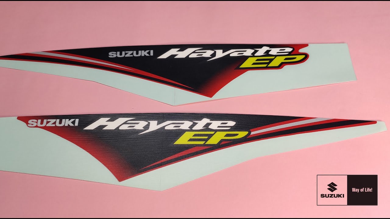 Sticker  Back  Panel Black  Red   Suzuki Hayate EP