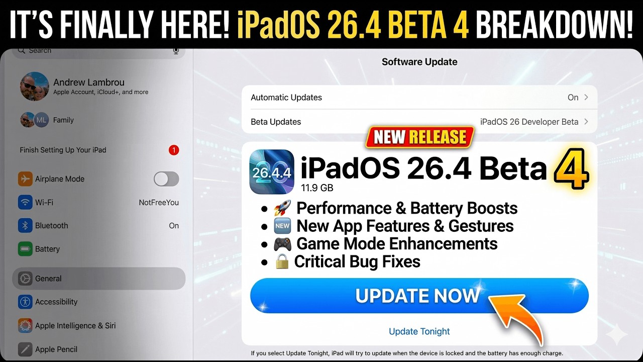 Вышла бета-версия iPadOS 26.4 Beta 4! Появились новые эмодзи!