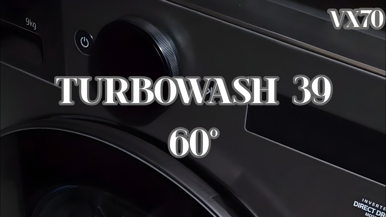 LG VX70 Washing Machine Turbowash 39 60&deg; Rinse+ 1400rpm. ASMR #laundry #asmr #washingmachine 