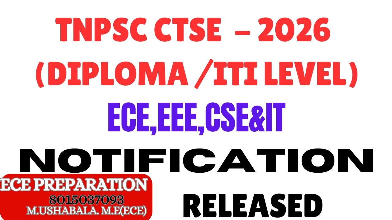 TNPSC CTSE Diploma /ITI LEVEL 2026 Notification released #tnpscdiploma#JTO #ece#eee#cse#it #vacancy 